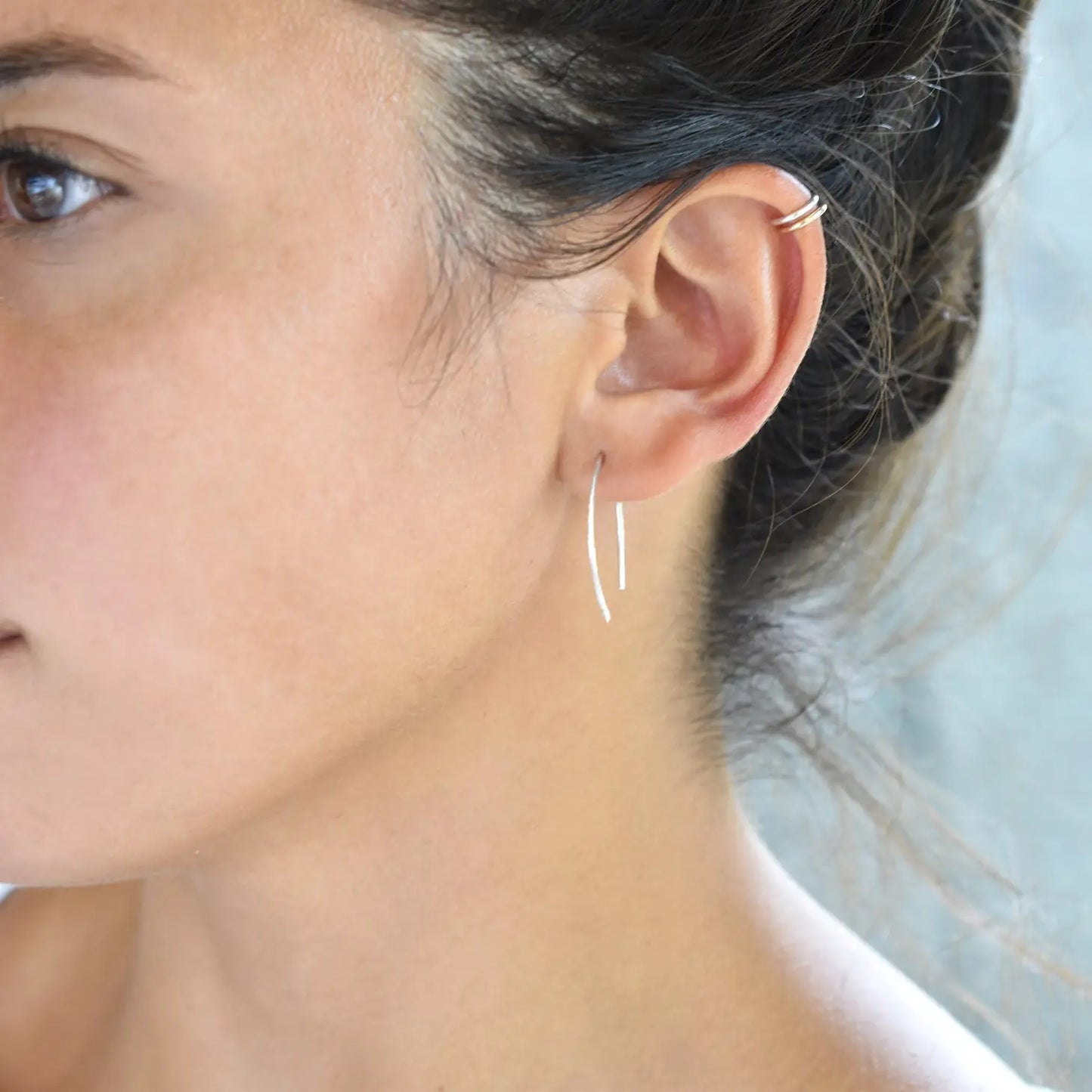 Small Arc Threader Earrings