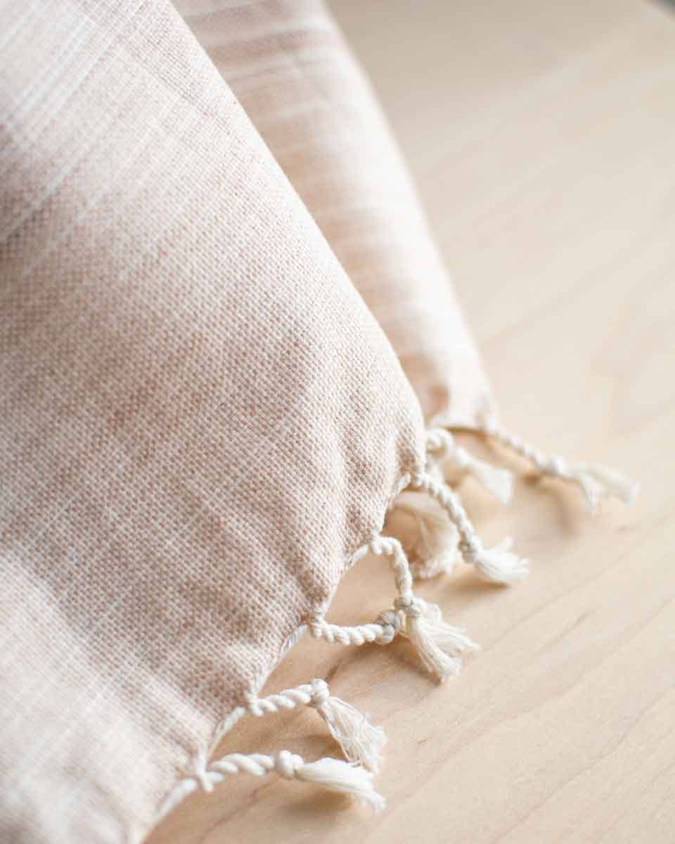 Oversized Woven Hand Towel, Naturally Dyed with Coconut Husk