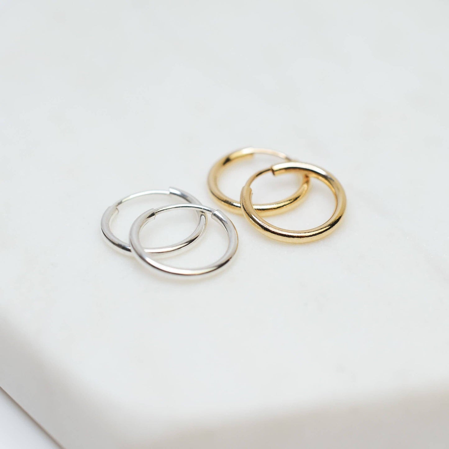 Tiny Endless Hoop Earrings