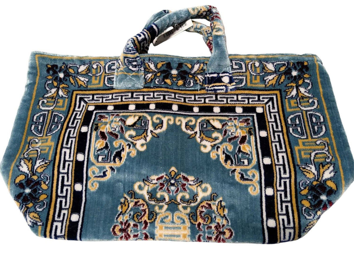Polyester Cotton Rug Fabric Bag Blue x Yellow