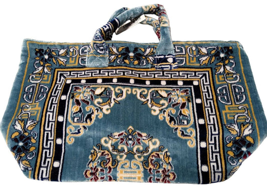 Polyester Cotton Rug Fabric Bag Blue x Yellow