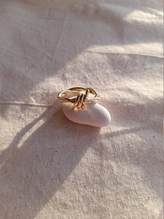 Thick Barbed Wire Brass Ring