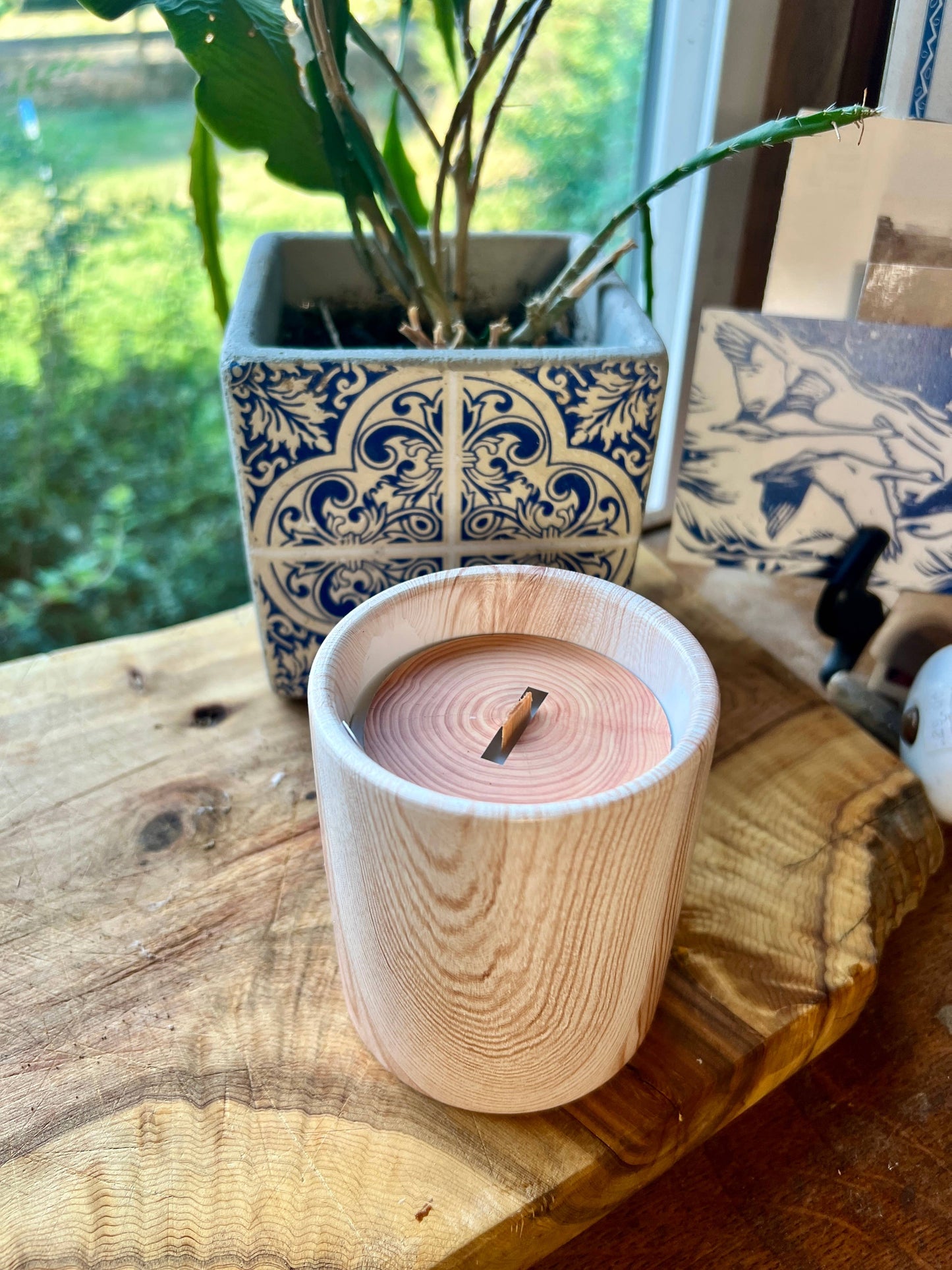 Ceramic Wood Hinoki Scented Candle