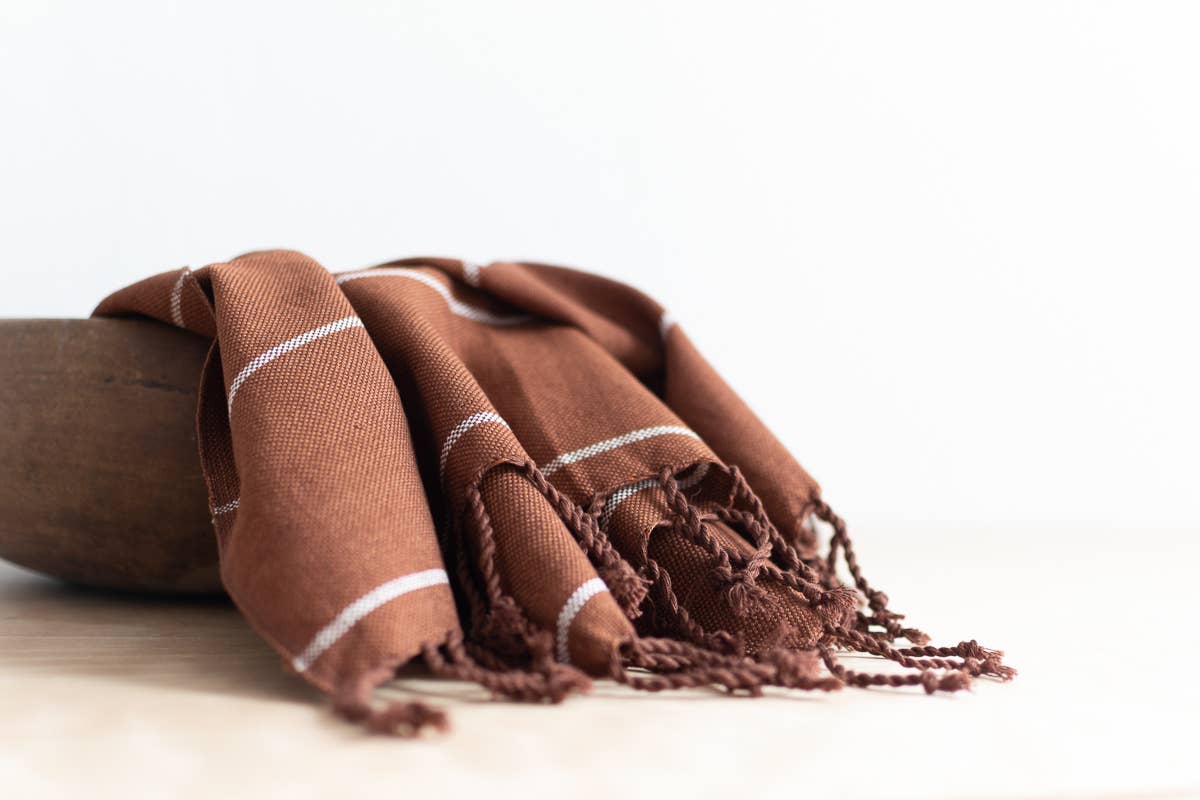 Oversized Woven Hand Towel in Cinnamon