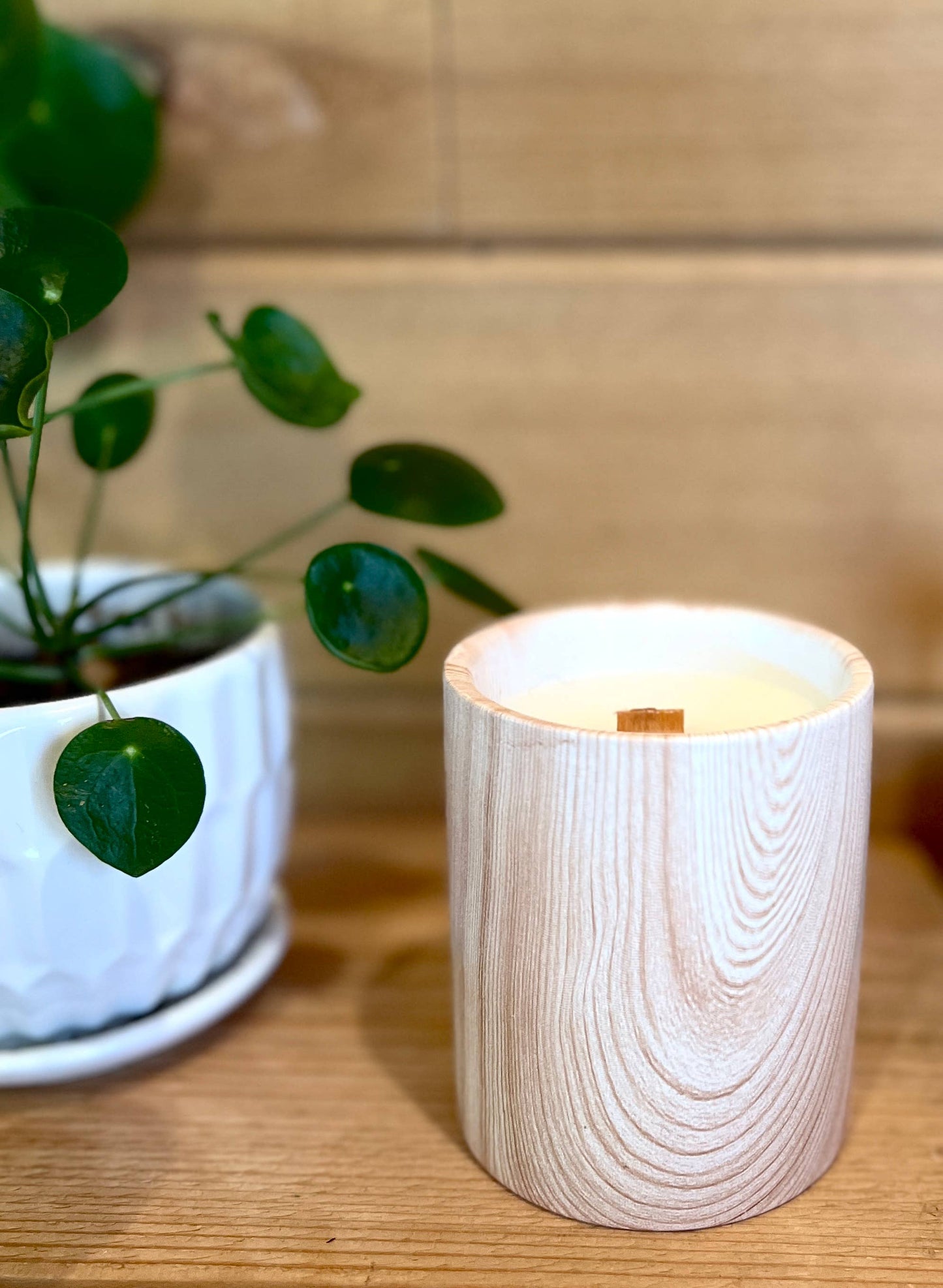 Ceramic Wood Hinoki Scented Candle