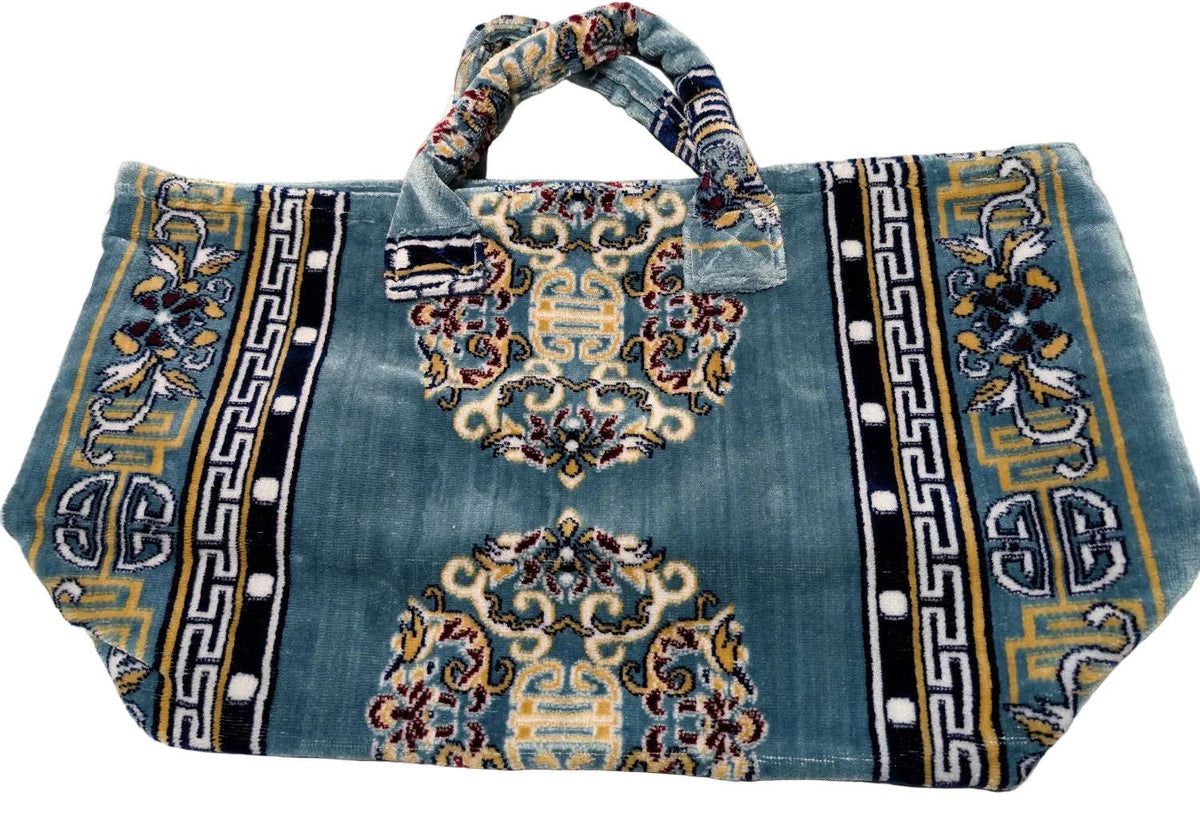 Polyester Cotton Rug Fabric Bag Blue x Yellow