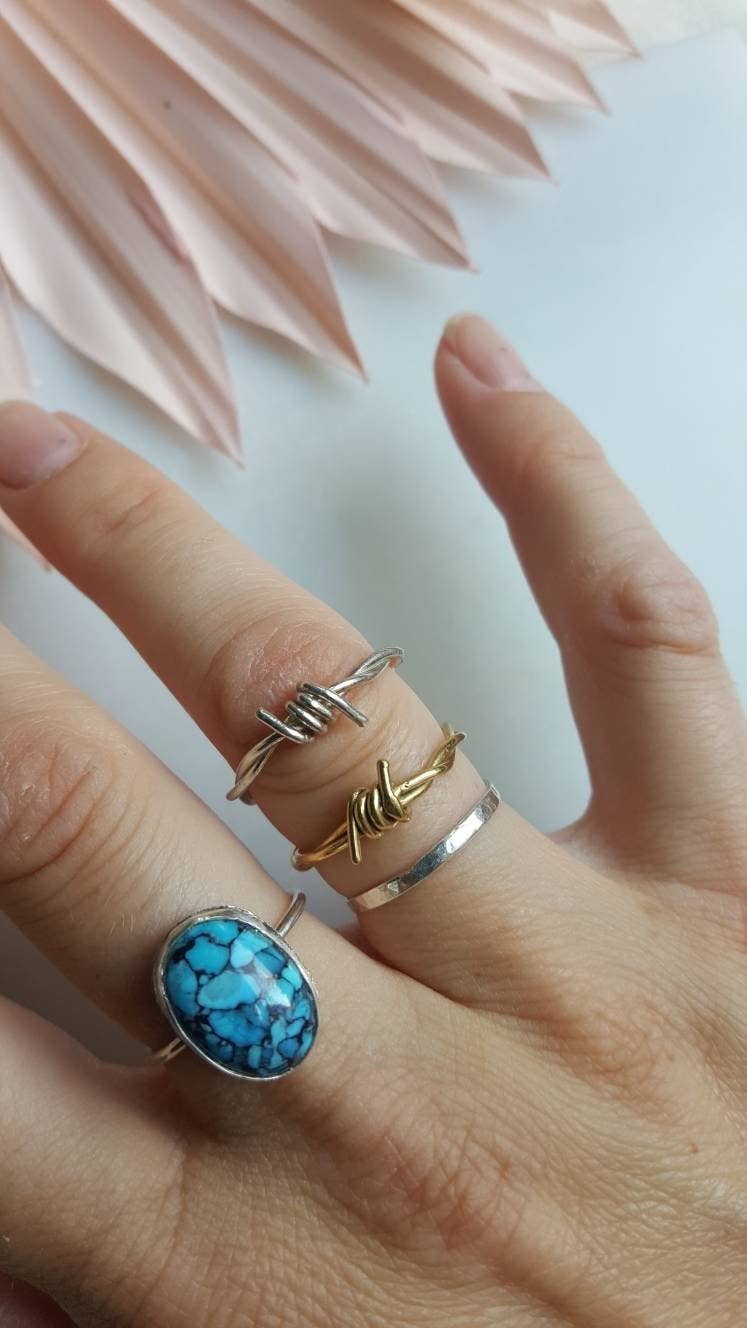 Barbed Wire Brass Ring