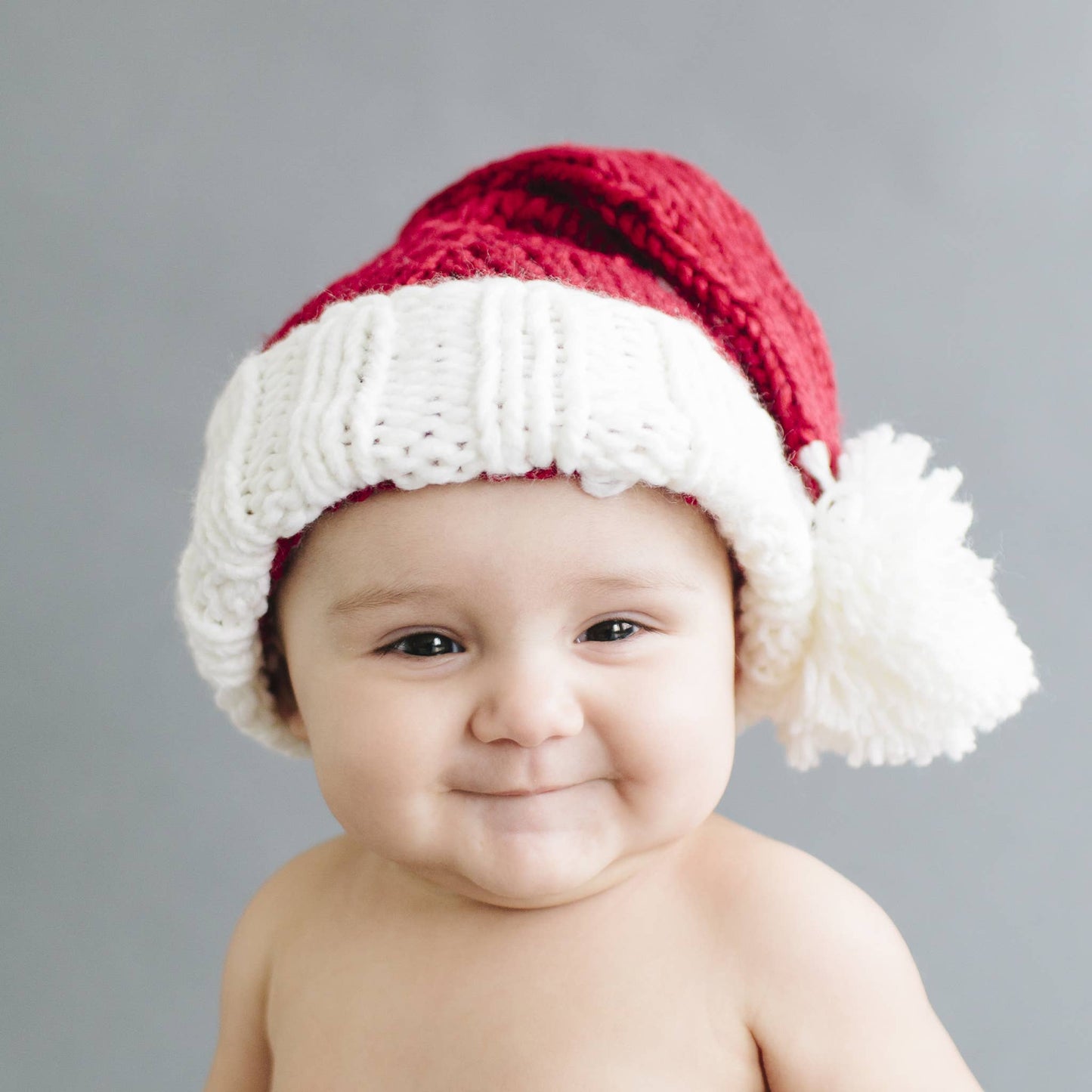 Nicholas Santa Hat | Hand Knit Kids & Baby Christmas Holiday: M; 2-5y