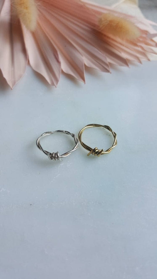 Barbed Wire Brass Ring
