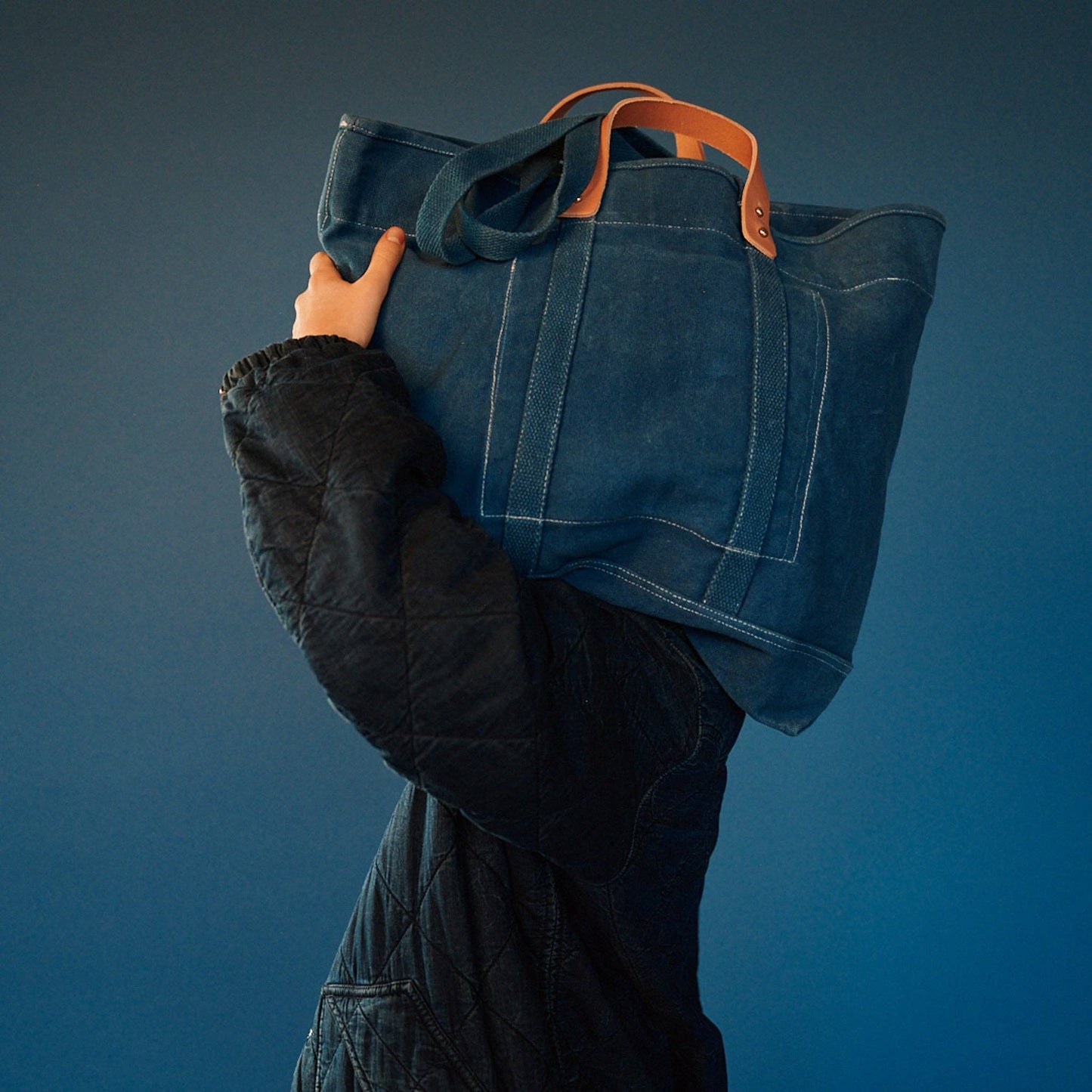 Large East West Tote | Indigo