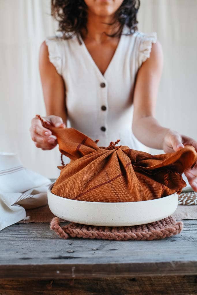 Oversized Woven Hand Towel in Sienna