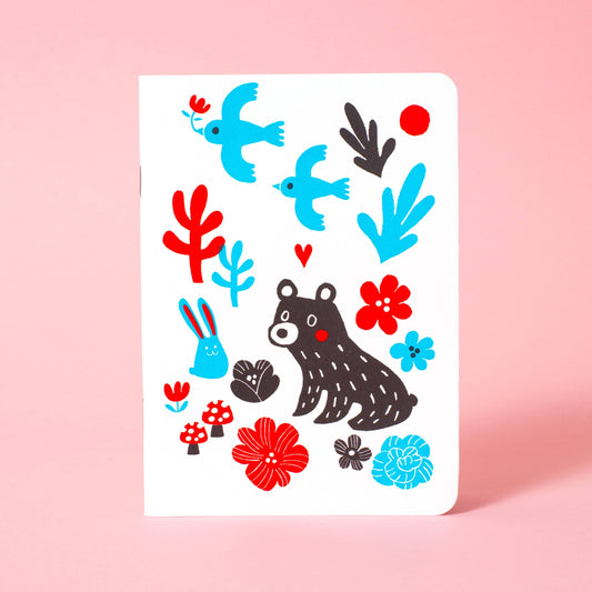 Softcover Blank Notebook - Bear & Bunny