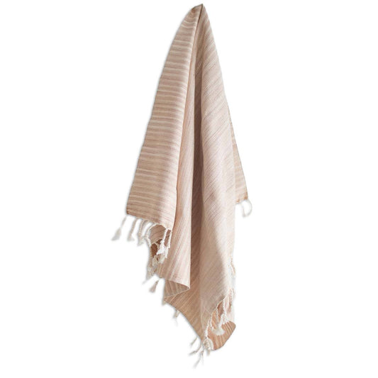 Oversized Woven Hand Towel, Naturally Dyed with Coconut Husk