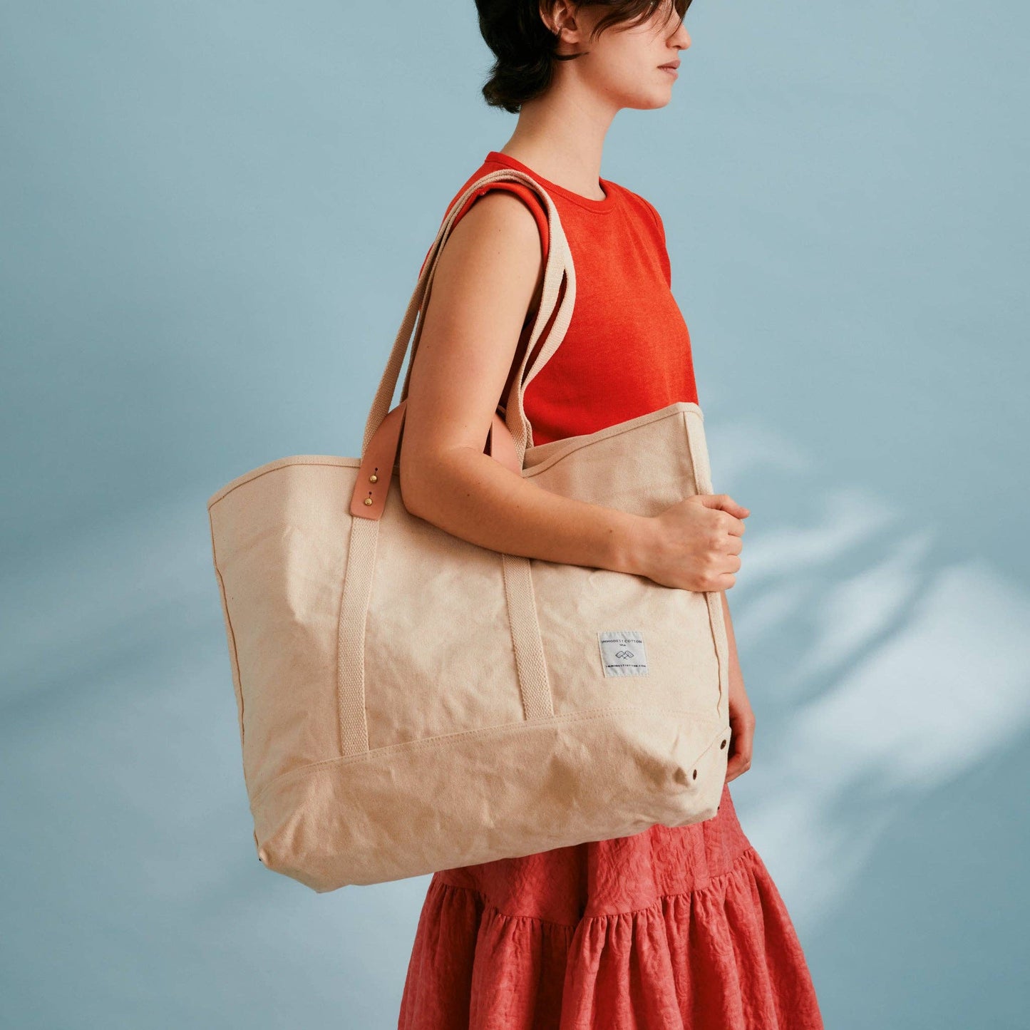 Large East West Tote | Natural