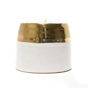 White and gold ceramic - Bamboo, Vetiver, Oakmoss