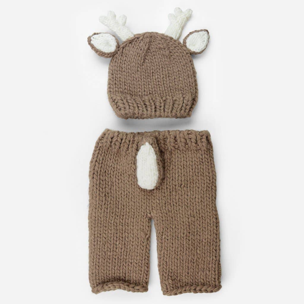 Hartley Deer Hat & Pant Newborn Set | Baby Holiday Christmas