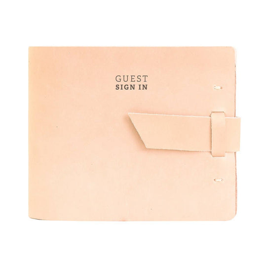 Leather Guest Book Natural