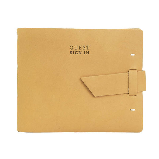Leather Guest Book Buckskin